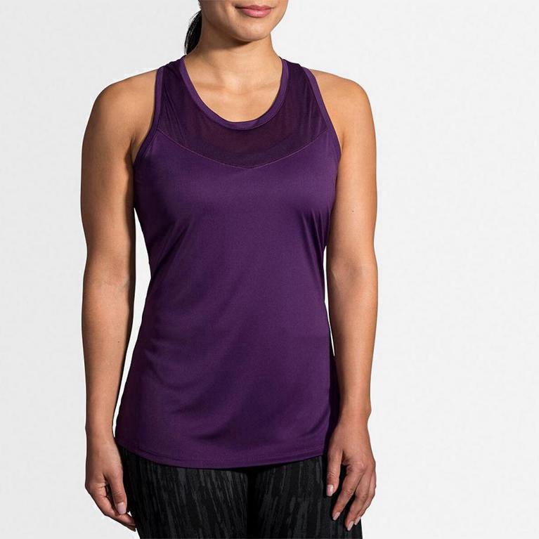 Brooks Women's Stealth Running Tank Top Singapore - Purple (67038-RKGQ)